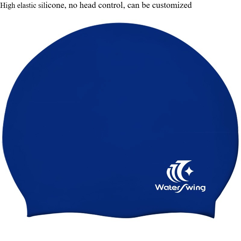 Solid Color Silicone Swim Cap for Adults