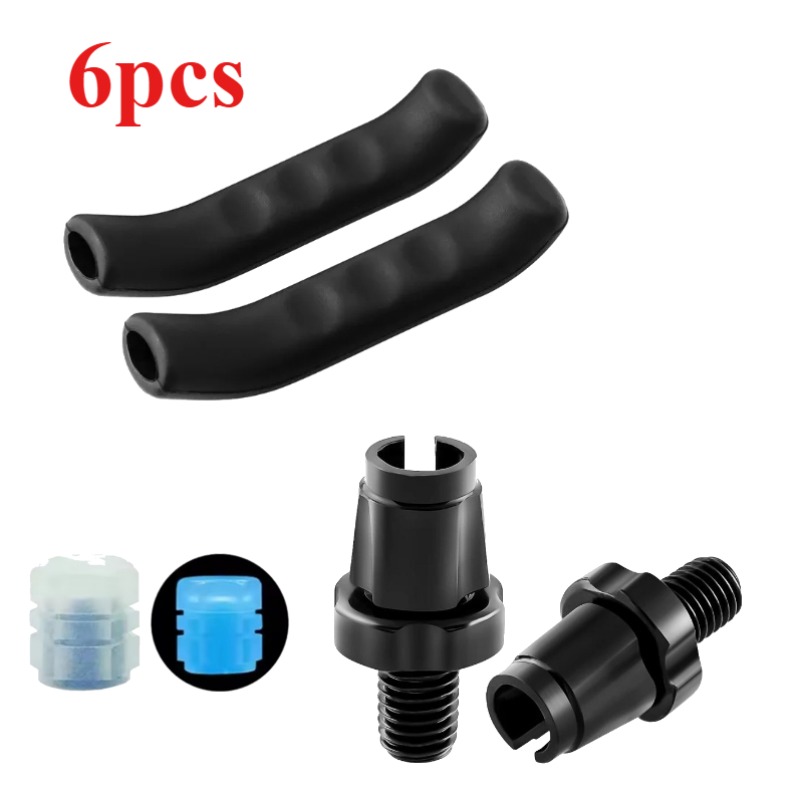 TEMU Set da 6 pezzi per manopole del freno della bicicletta, copertura per manopola del freno, di regolazione del freno M7 e tappo ugello , copertura