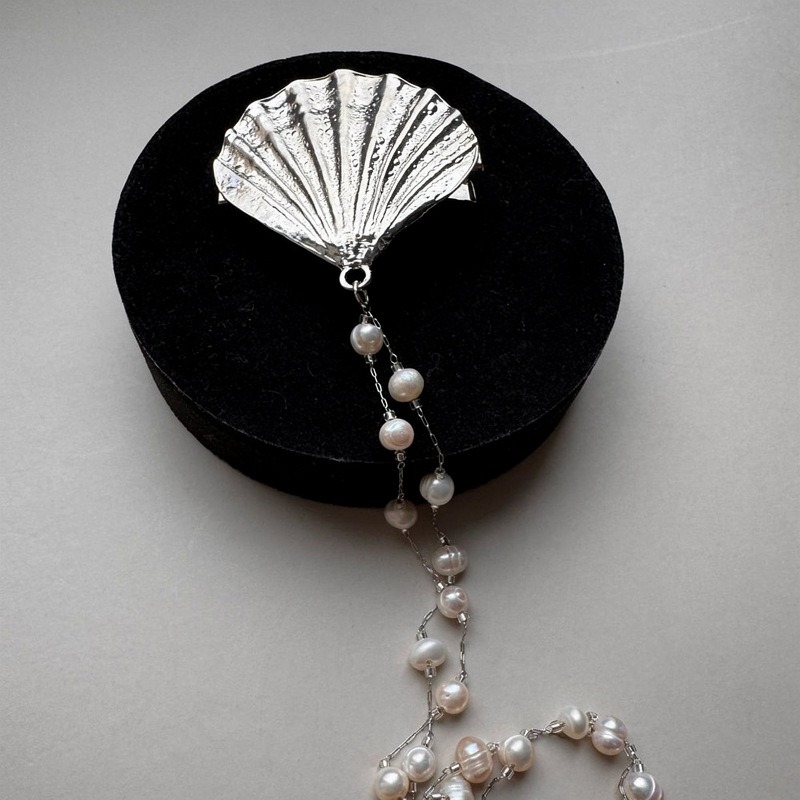 TEMU A Vintage Elegant Seaside Vacation-style Party Banquet Shell-shaped Tassel Fashion Hair Clip