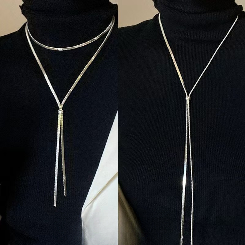Adjustable Y Shaped Long Necklace for 4 Seasons