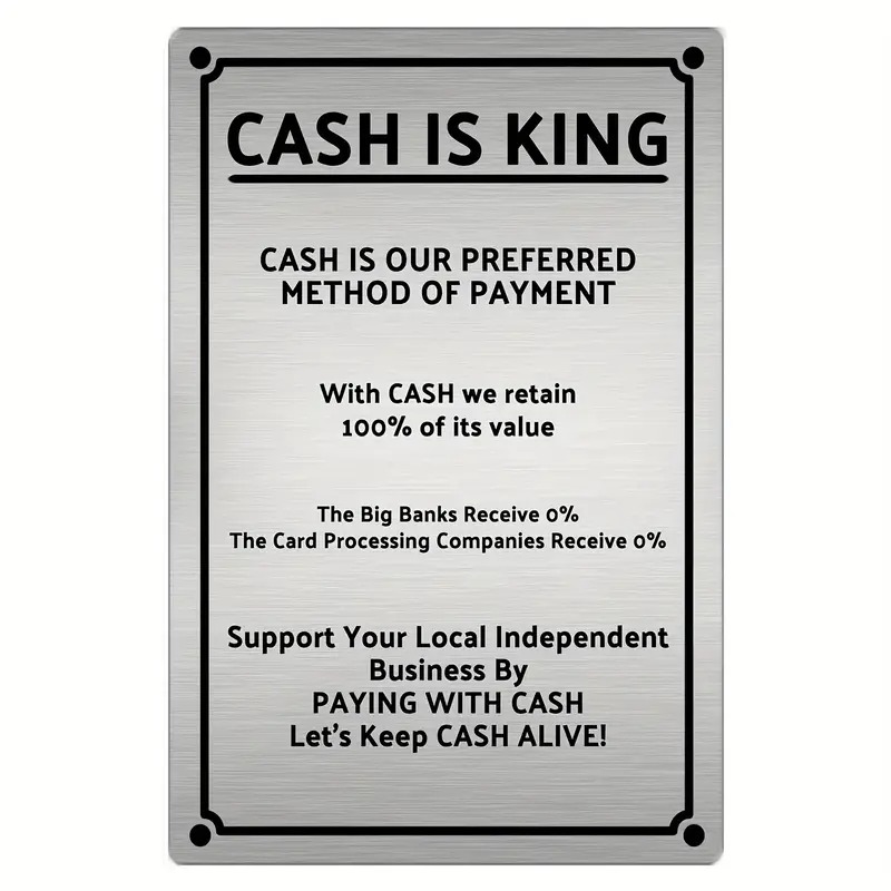 TEMU 8x12 Inch Wall-mounted Sign - Retro Banknote Design Suitable For Banks, Offices & Retail Stores - Vintage Currency Plaque For Cash Promotion,
