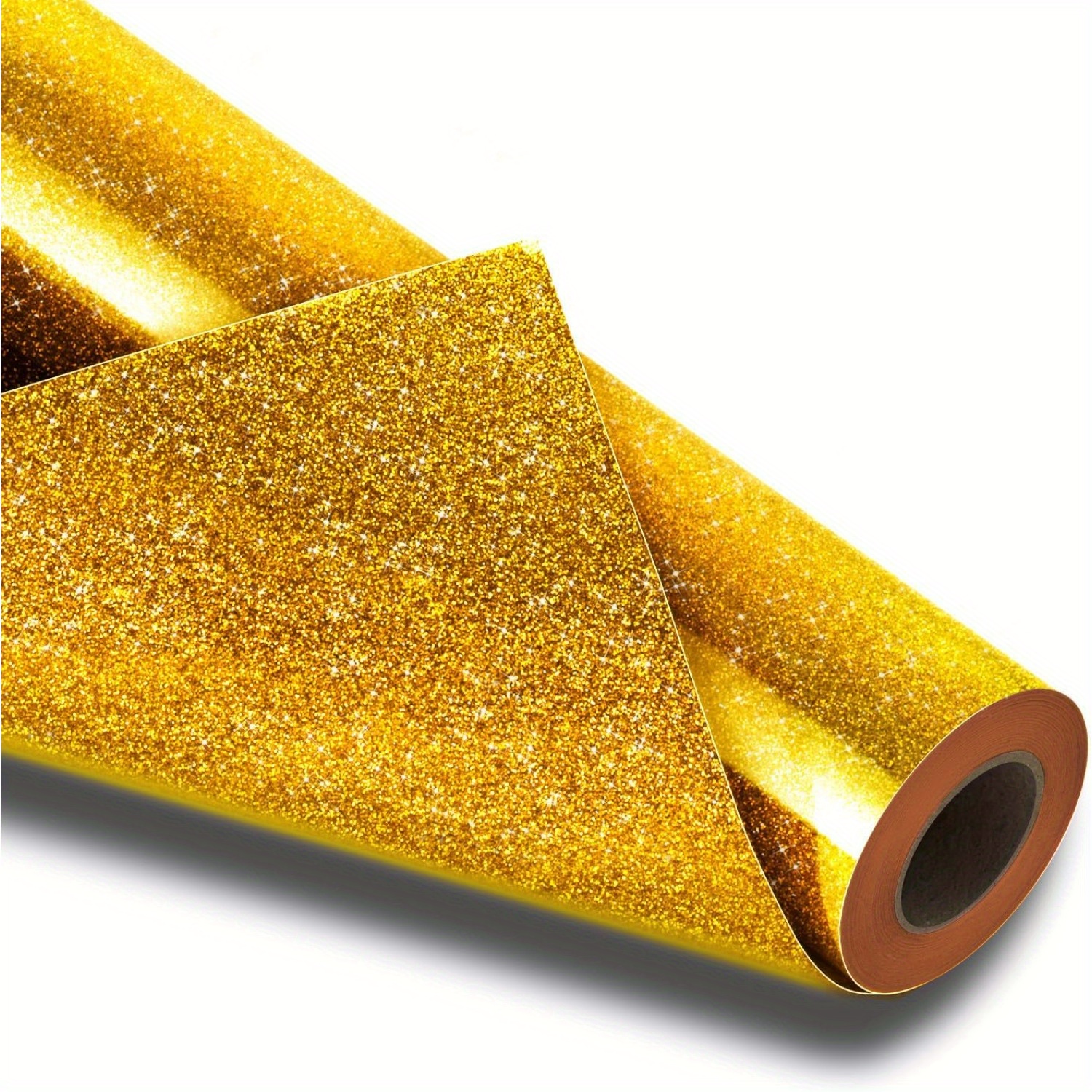 E-shop Diamant Gold Glitzer HTV Heißtransferfolie Rolle - 10 x 5ft Gold für T-Shirts, Kleidung, , Glitzer Bügeltransferfolie für alle Schneidemaschinen