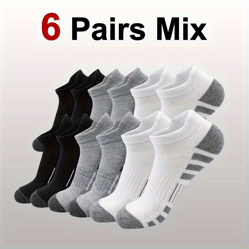 E-shop 12/6 Paar Herren Sport Socken Grau Lauf Mesh Schweißabsorbierend Atmungsaktiv Freizeit Sport Socken