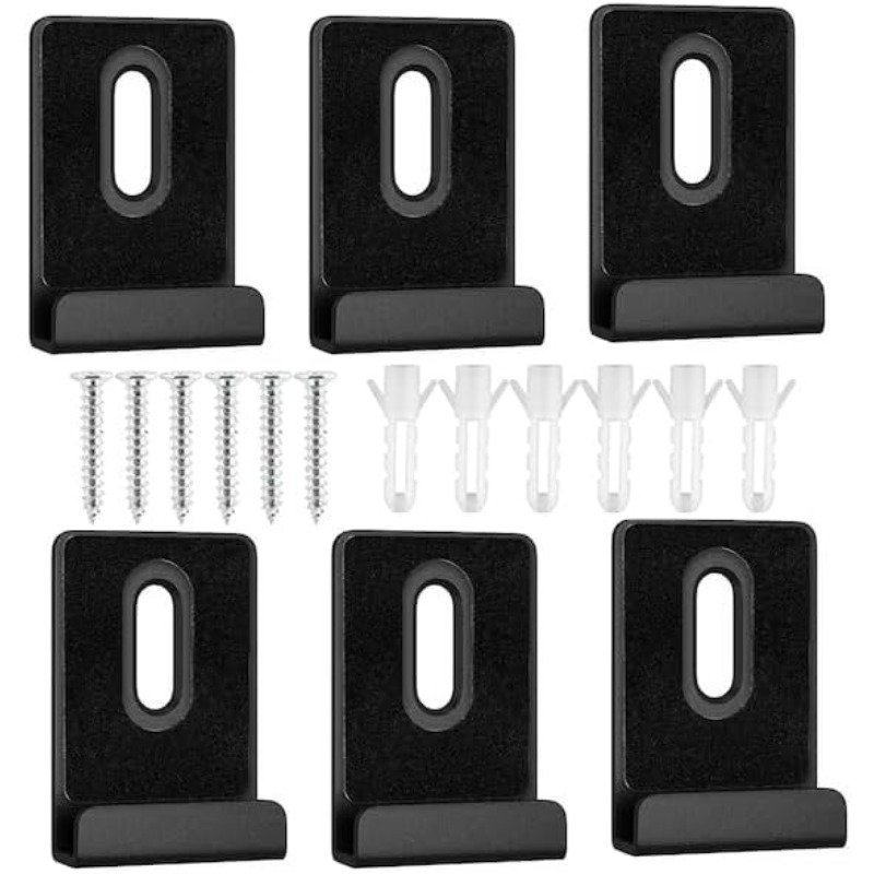 TEMU 6pcs Heavy-duty Metal Mirror Hanger Clips - Wide Channel Rust-resistant Brackets For Frameless Bathroom/office/gym Wall Mirrors, Includes Screws