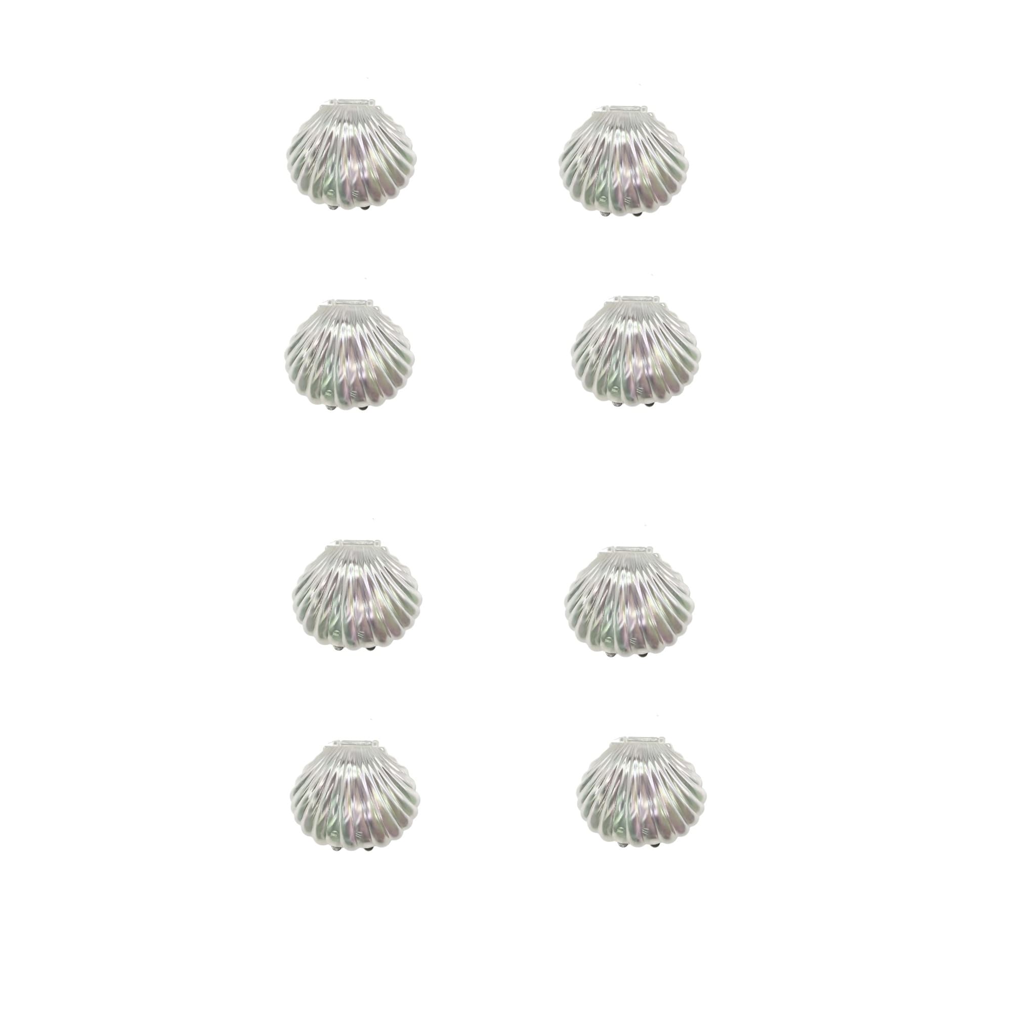 TEMU 8pcs Large Plastic Scallop Shells, 3.5'' Transparent Seashells For Crafts, Painting, Sea Shells Beach Weddings Decorations - Bulk Artificial