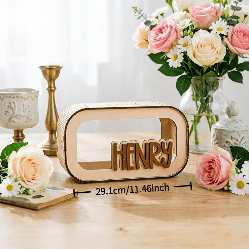 Personalized Engraved Wooden Savings Box & Treasure Chest
