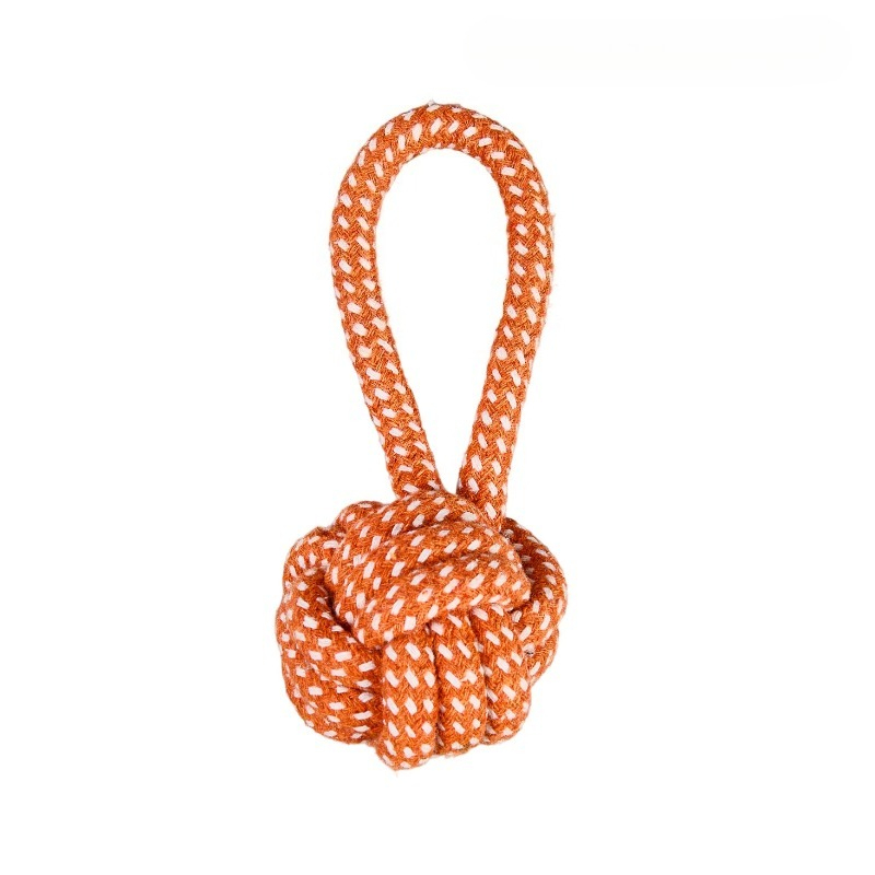1pc Heavy-Duty Braided Rope Dog Chew Toy, Random Color Rope Ball with Textured Grip - Interlocked Rope Ball for Power Chewers, Teeth Cleaning And Training, Durable Molar - Suitable for Fetch