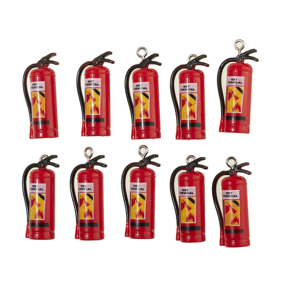 E-shop -Anhänger - 10 Stück rote Harz-Anhänger mit gelber Flamme für Schlüsselanhänger & Schmuck, Weihnachtsgeschenk für Feuerwehrleute,