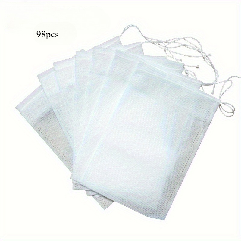 TEMU 98pcs Reusable Non-woven Tea Bags For Packaging, Designed To Hold Loose Leaf Tea, Herbs, And Spices. Durable Infusers Are Ideal For Tea