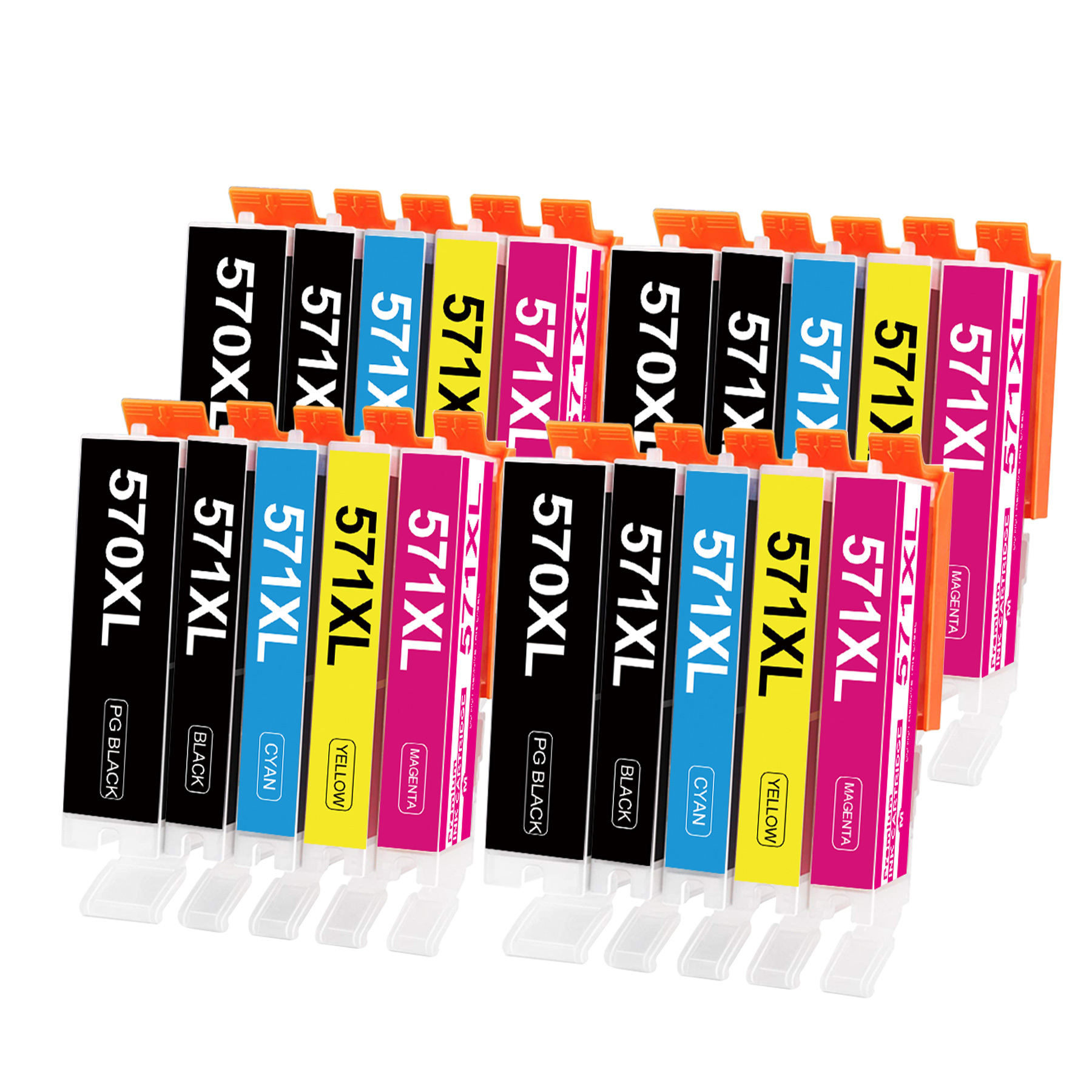 Pgi-570 Cli-571 Xl Multipack Ink Cartridges Xl Compatible With For 570 571 Printer Cartridges Pgi-570 Cli-571 For Ts5050 Mg5750 Ts5055 Mg6852 Mg5753 Ts6050 Ts5053 Mg5752 Mg5755 (20-pack)