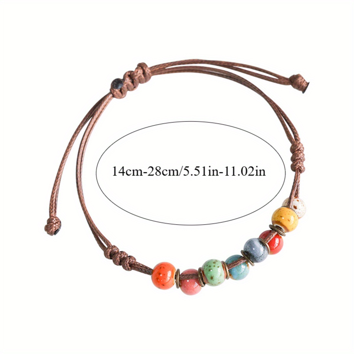 Bohemian Ethnic Style Colorful Ceramic Adjustable Woven Bracelet