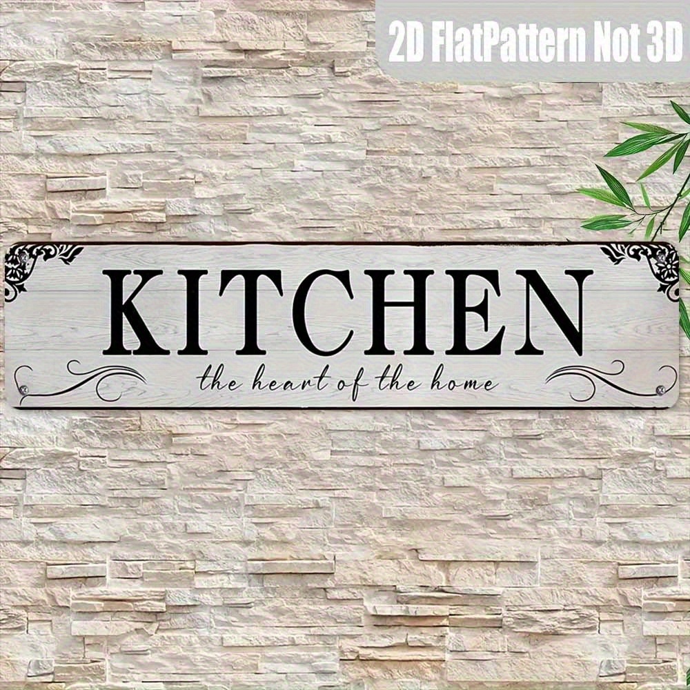2d flat a 2d flat vintage metal kitchen sign   of the home wall decor measuring 10 01x40 01 cm featuring a   easy to hang no batteries required durable metal sign for kitchen or home decoration