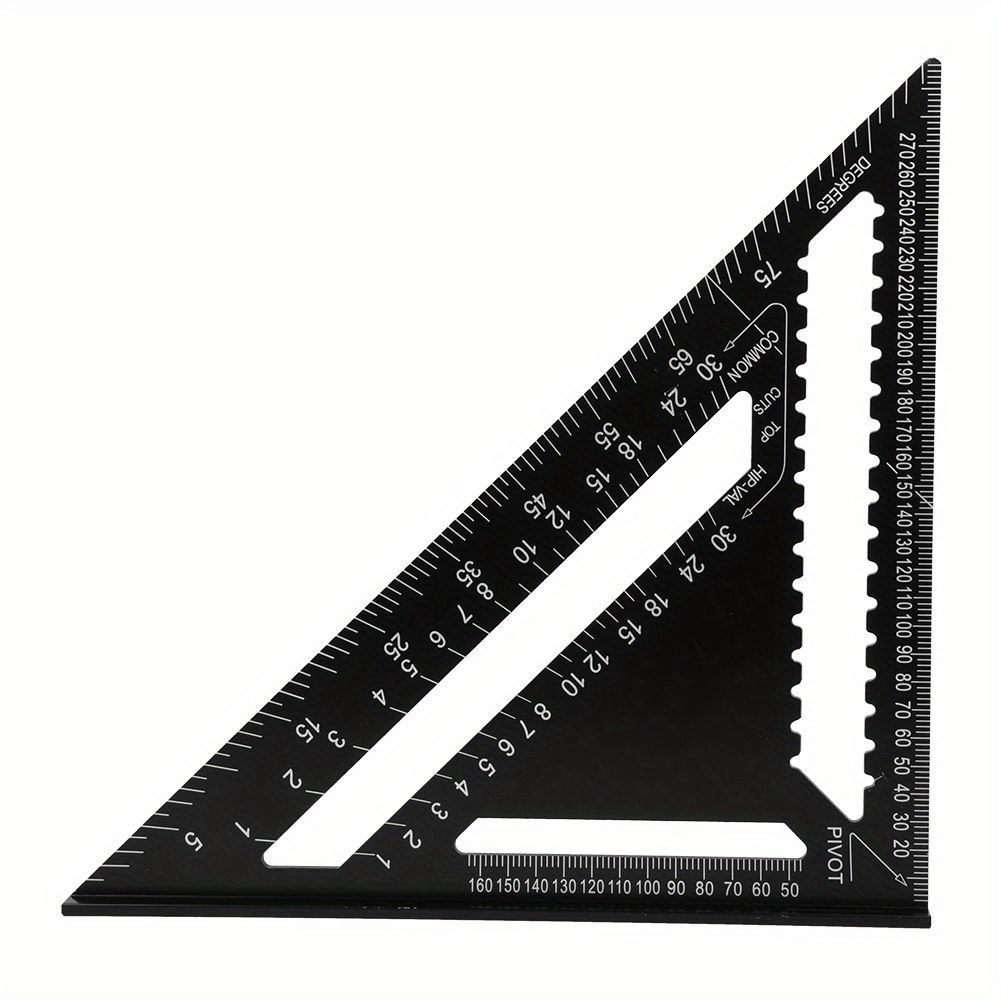 12 Inch Triangle Ruler Measuring Tool For Engineer Carpenter Protractor Aluminium Alloy