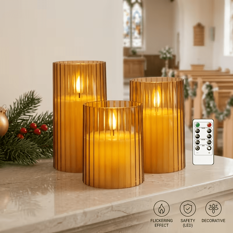 LED Flameless Candle, Acrylic Material, Battery Operated