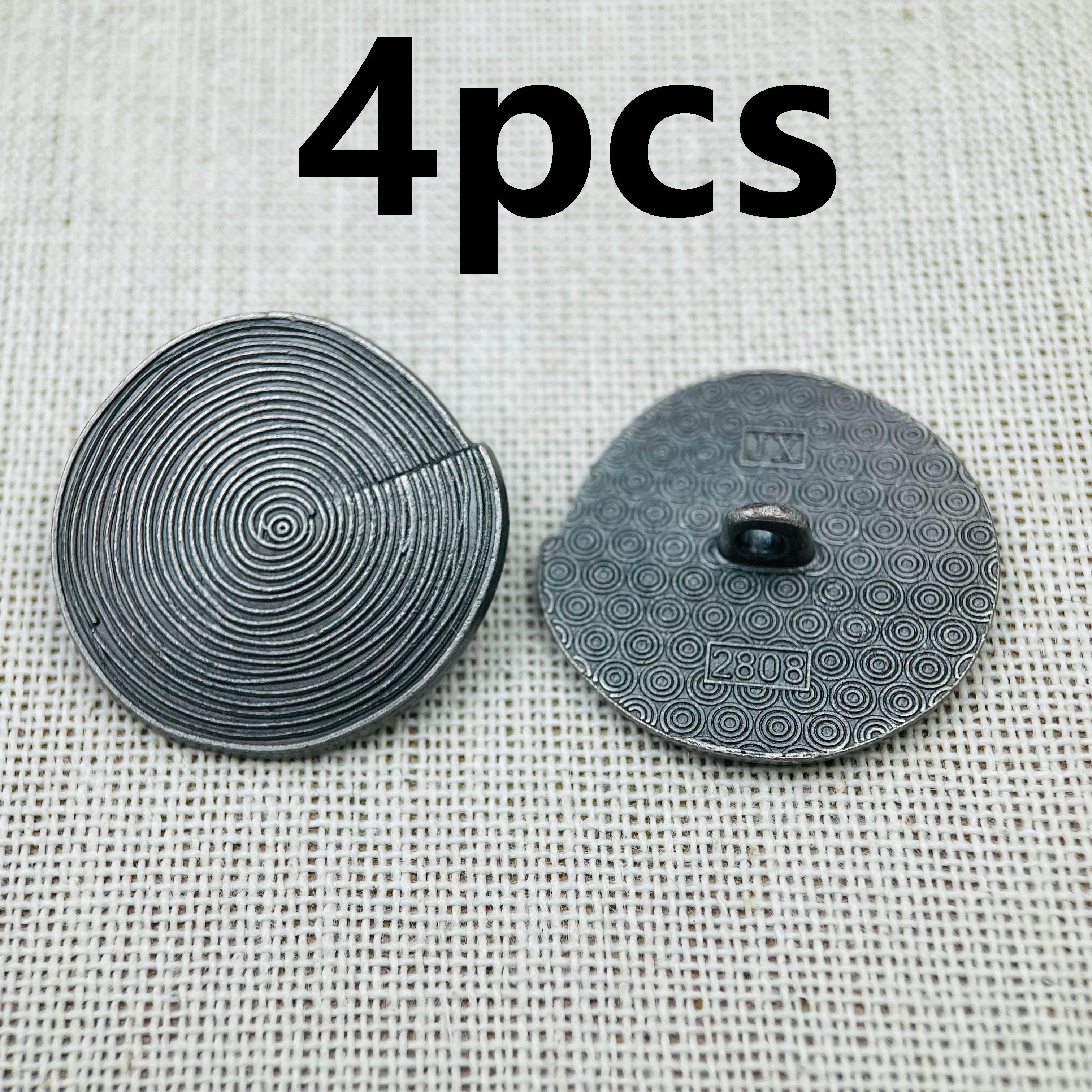Image of 4pcs 25mm Vintage Decorative Buttons, Simple And Elegant Decoration, Used For Clothing And Hair Accessories, Bags And Belts, Hats And Headscarves, And Other Home Textile Decorations