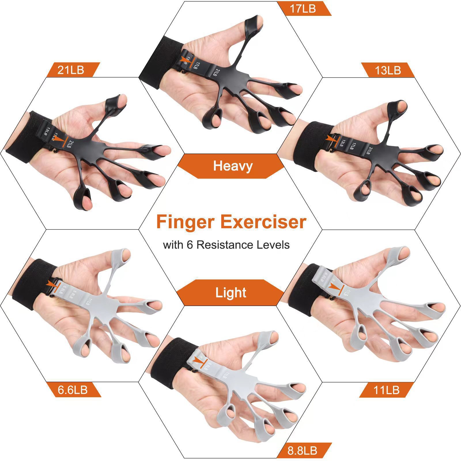 2pcs Adjustable Resistance Finger Trainer Set for Hand Training