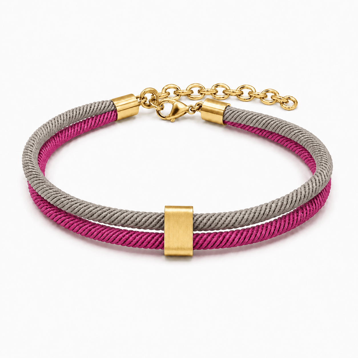 Personalized Engraved Name Bead Bracelet with Double Cord