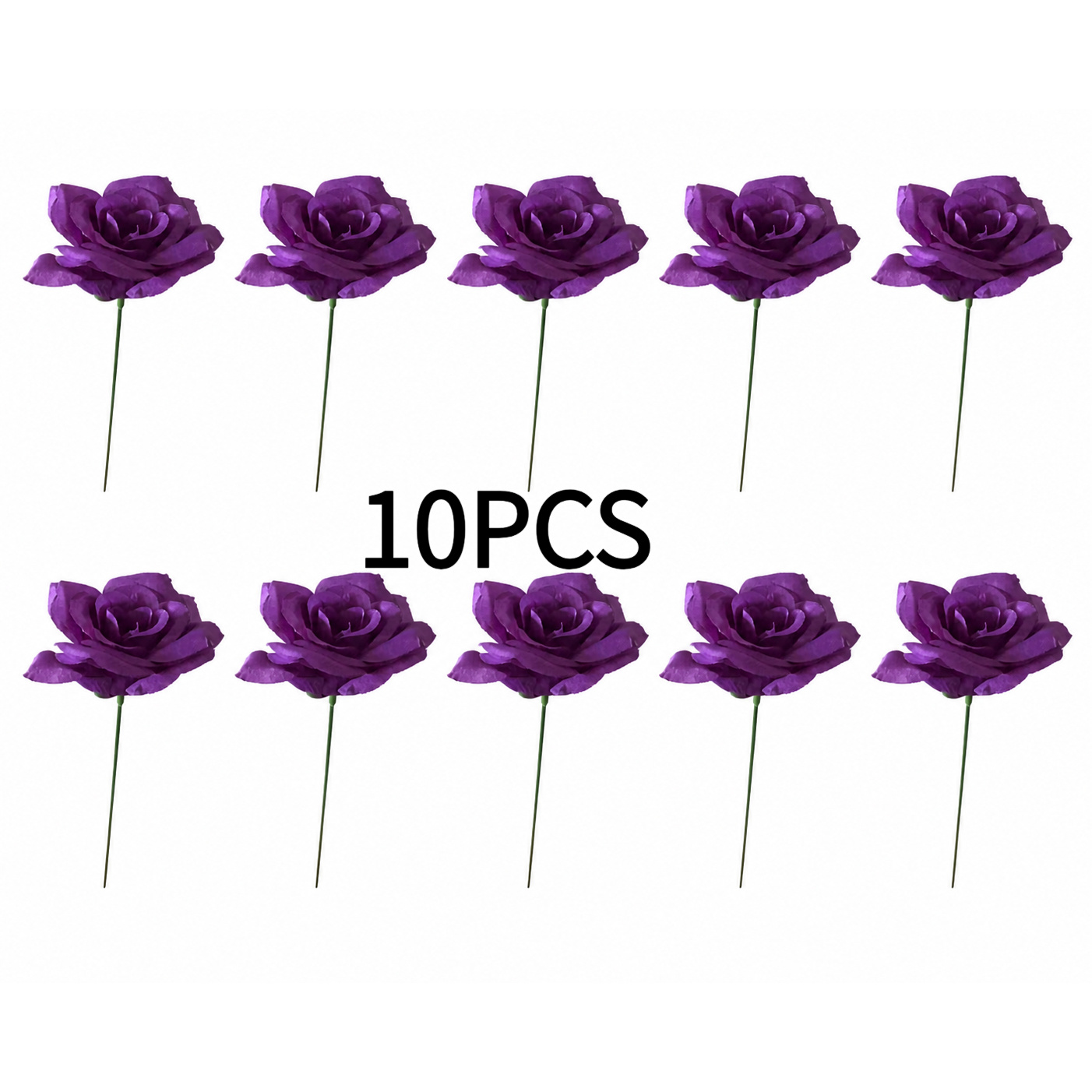 TEMU 10 Artificial Large Purple Roses, Suitable For Diy Wedding Bouquets, Floral Arrangements, Event Decorations, Valentine's Day, Anniversaries,