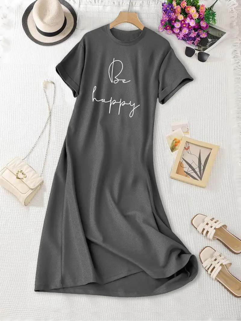 light gray t shirt dress Sian Oversized T-Shirt Dress