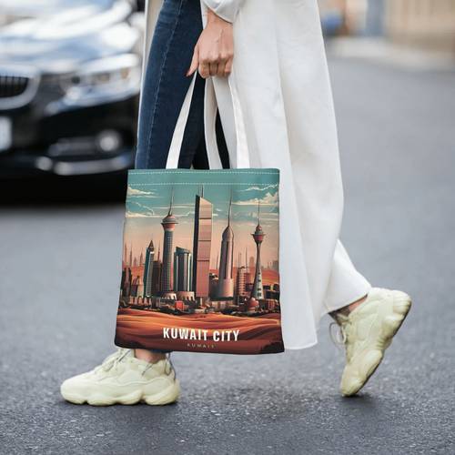 wiederverwendbare einkaufstasche mit griff aus kuwait- , kuwait