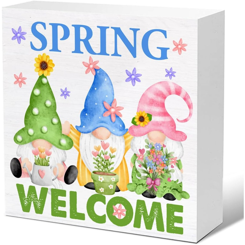 

Room Decor 1pc Rustic Farmhouse Spring Flowers Pvc Sign - 'welcome Spring' Home Office & Garden Decor, Desktop Bookshelf Ornament, Tiered Tray Decoration, Ideal Gift For