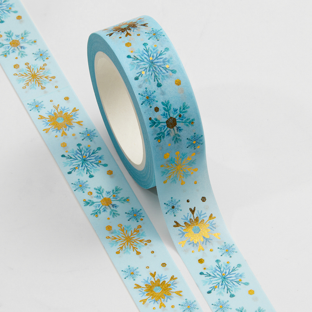 TEMU 1 Roll Blue Snowflake Decorative Washi Tape Organizer Scrapbooking Masking Tape Office Stationery