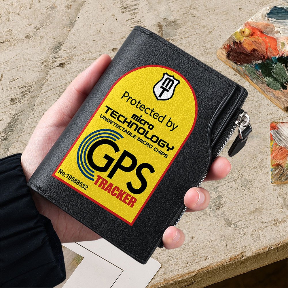 TEMU Nuovo localizzatore GPS portafoglio pieghevole e resistente con scomparti multipli per carte e chiusura a cerniera, in grado di contenere carte