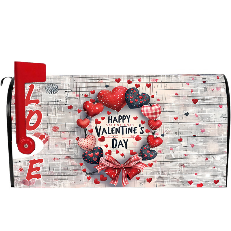 

1pc Valentine's Day Polyester Mailbox Cover, Waterproof Magnetic Animal Theme Decor, Standard 21x18 Inches For Garden Patio Home Decoration