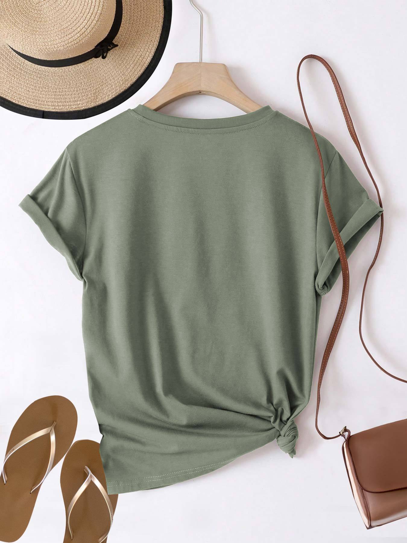 Women'S Casual Leopard Print T-Shirt with Heart & Stars Design, Short Sleeve Crew Neck, Brown & Black Animal Print, Perfect for Summer Outfits, Casual Summer Wear | Playful Print Tee | Smooth Texture Shirt