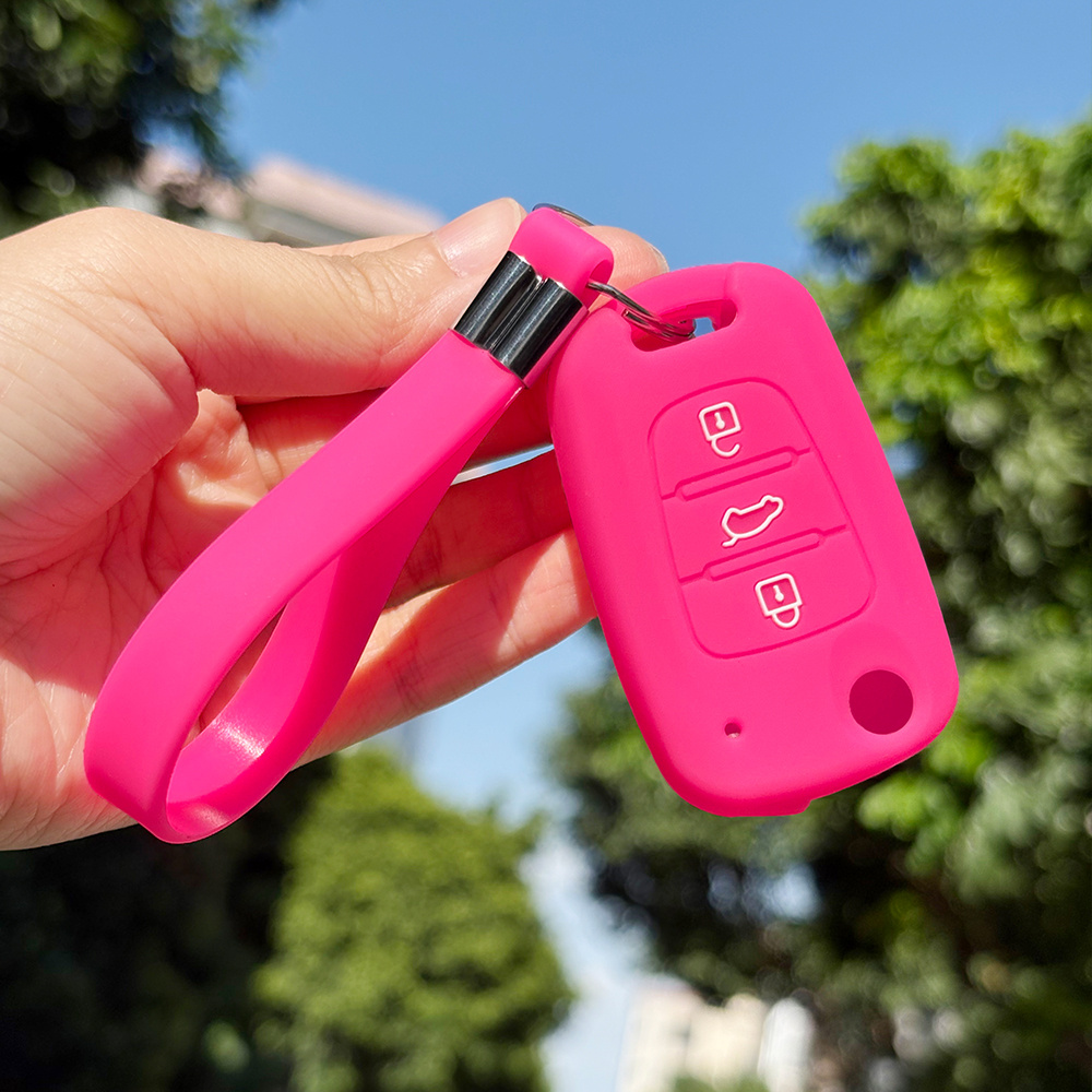 TEMU para llave de Kia y Hyundai con llavero, cubierta completa, organizador de teclas en bolsa. Compatible con //Rio 3/sports
