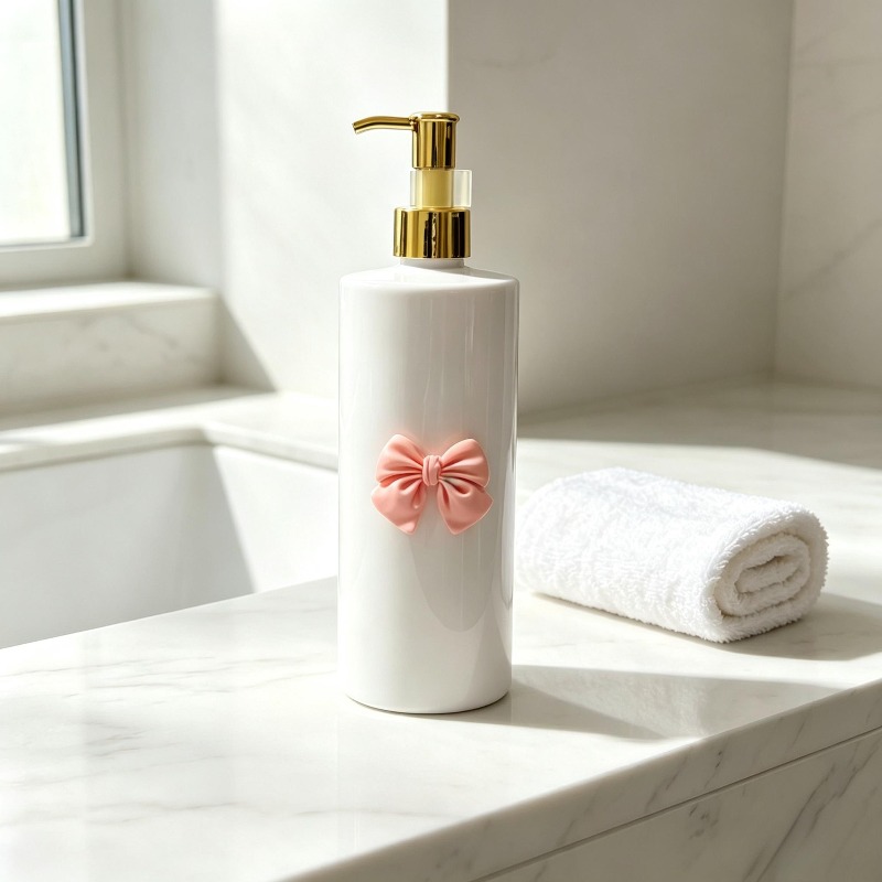TEMU Bouteille de recharge de salle de bain en plastique de 16.91oz pour shampoing, gel douche, après-shampoing, distributeur de lotion à pompe avec
