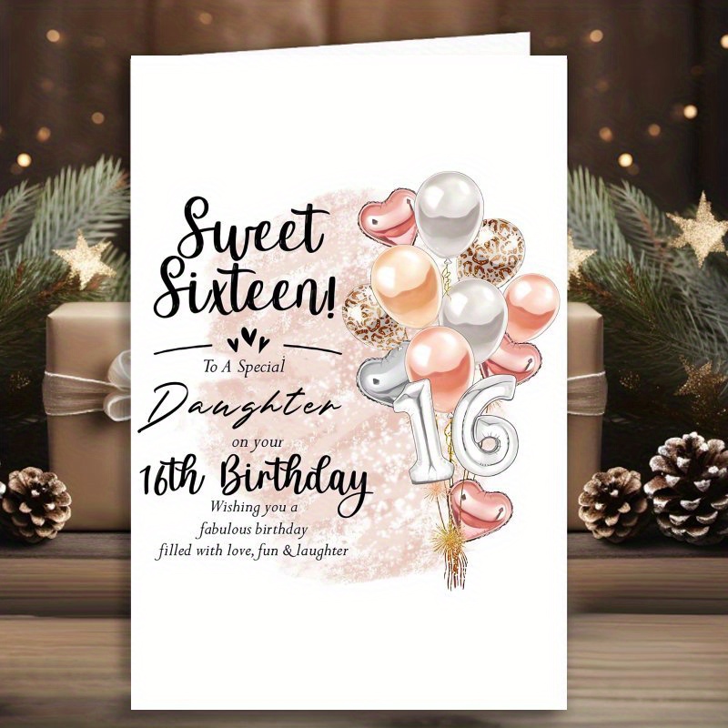 

Humorous 16th Birthday Card For Daughter - Perfect Christmas & Thanksgiving Gift, Unique Stationery Item With Random Envelope Color