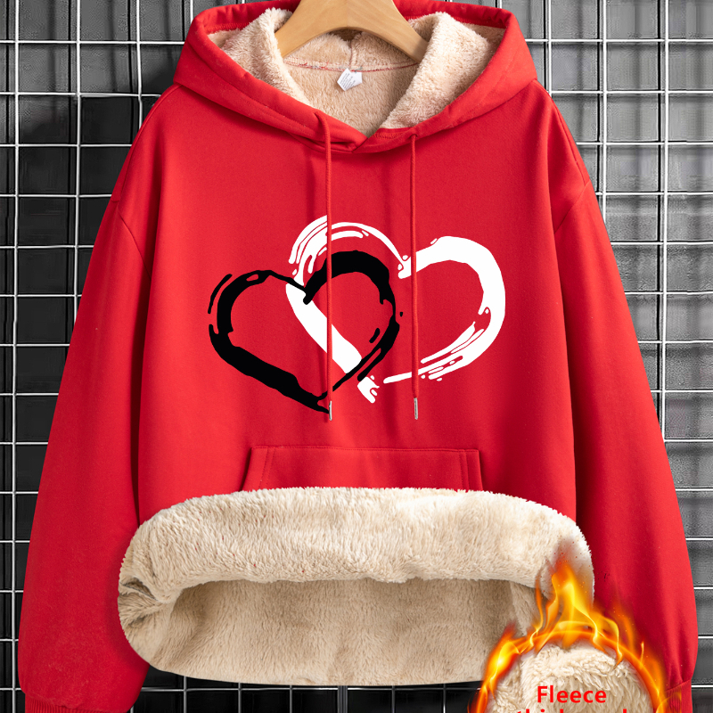 

' - Knit , Fleece-lined Fall/ Hooded Sweatshirt Drawstring, Pullover