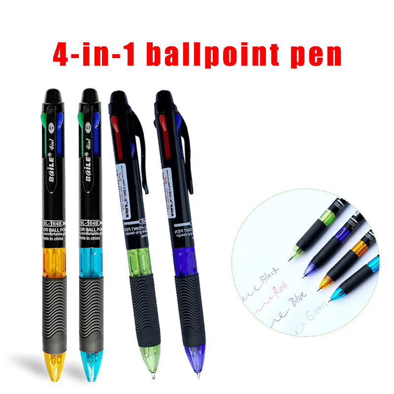 4Pcs 0.5mm Multicolor Retractable Ballpoint Pens 10 In 1 12 In 1 Ballpoint Pen For