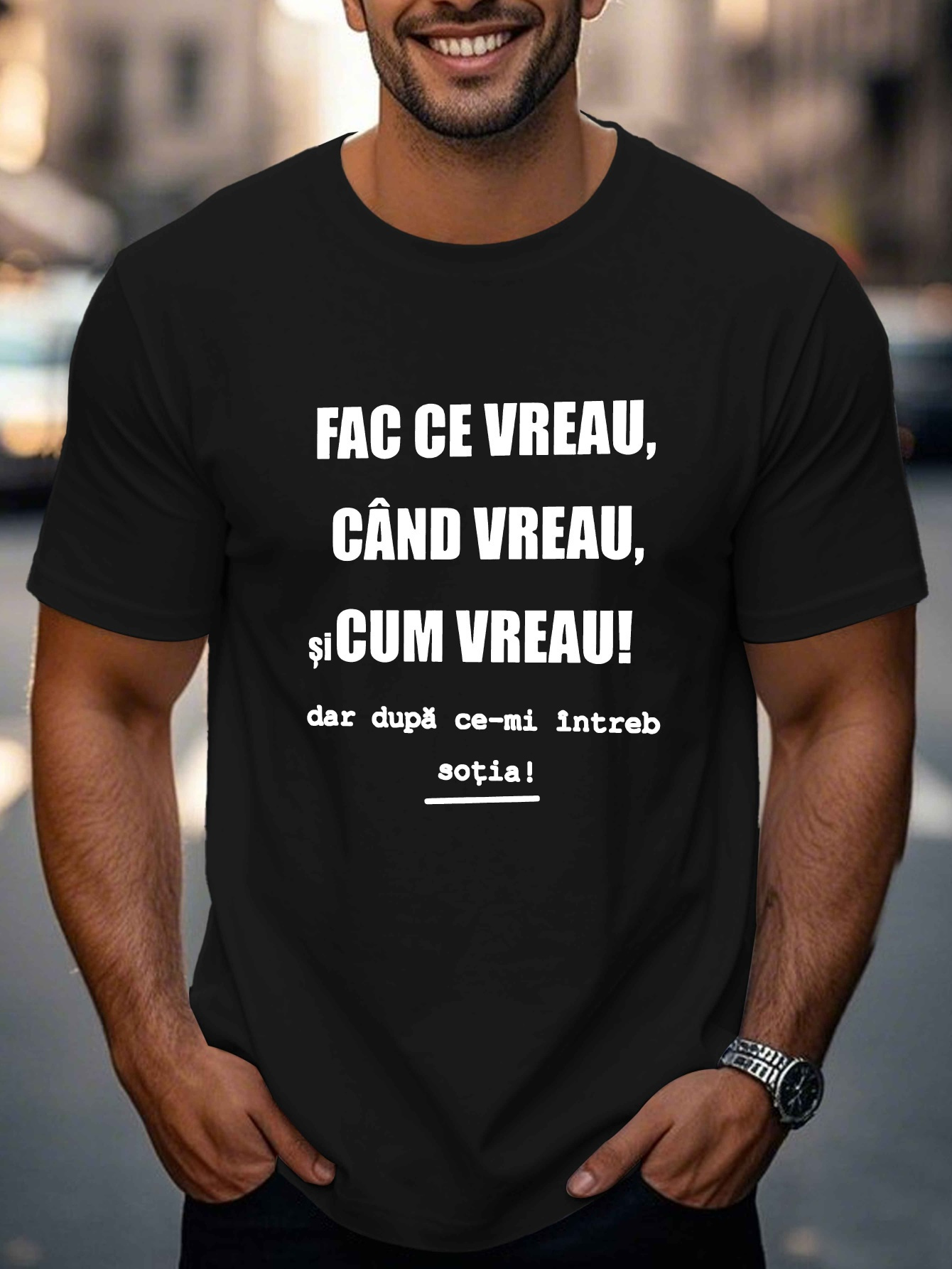 immagine dell'articolo maglietta     rumena divertente -   con stampa testo   - t-shirt casual elasticizzata per  ,   per feste, uscite e abbigliamento informale, tessuto liscio