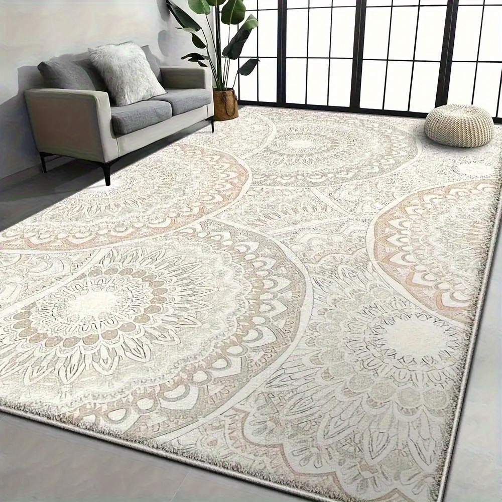 TEMU The Velvet Rug Features A Non-slip Base And A Lightweight Design, Suitable For Living Rooms, Bedrooms, Offices, And Entrances - In Large Sizes,