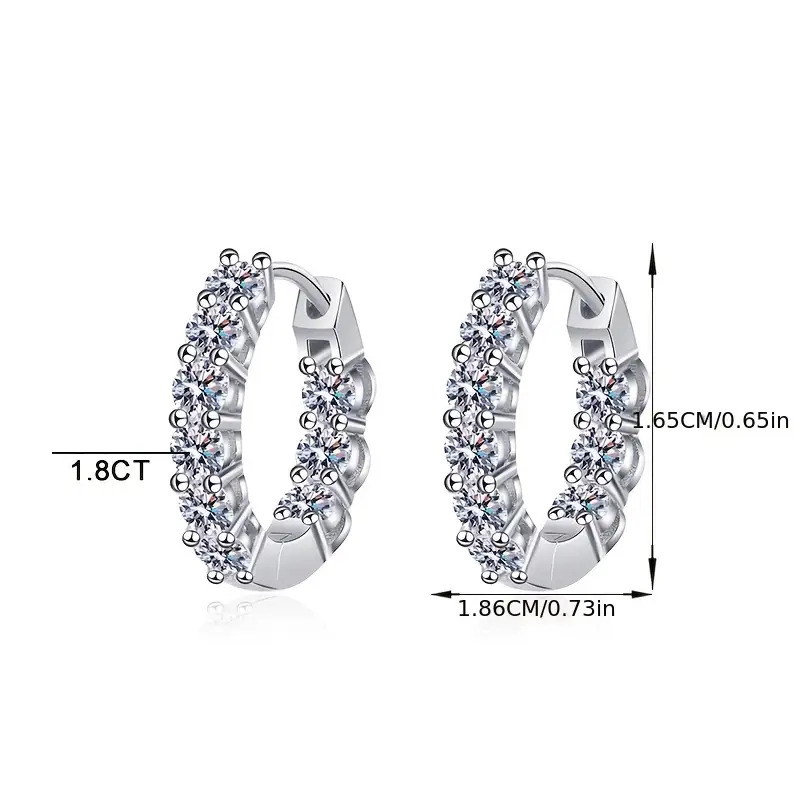 1 8 carat round cut   vvs1 clarity lab   moissanite earrings for women 925 sterling silver hoop earrings   anniversary birthday valentines day or christmas gifts Product details 4