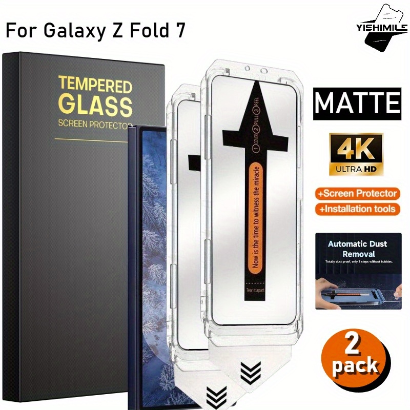 E-shop 2er- Mattes Frostglas Bildschirmschutzfolie für for Samsung Fold 7 Serie – Vollständige Abdeckung, -Fingerabdruck-Effekt Kratzfest Blasenfreier