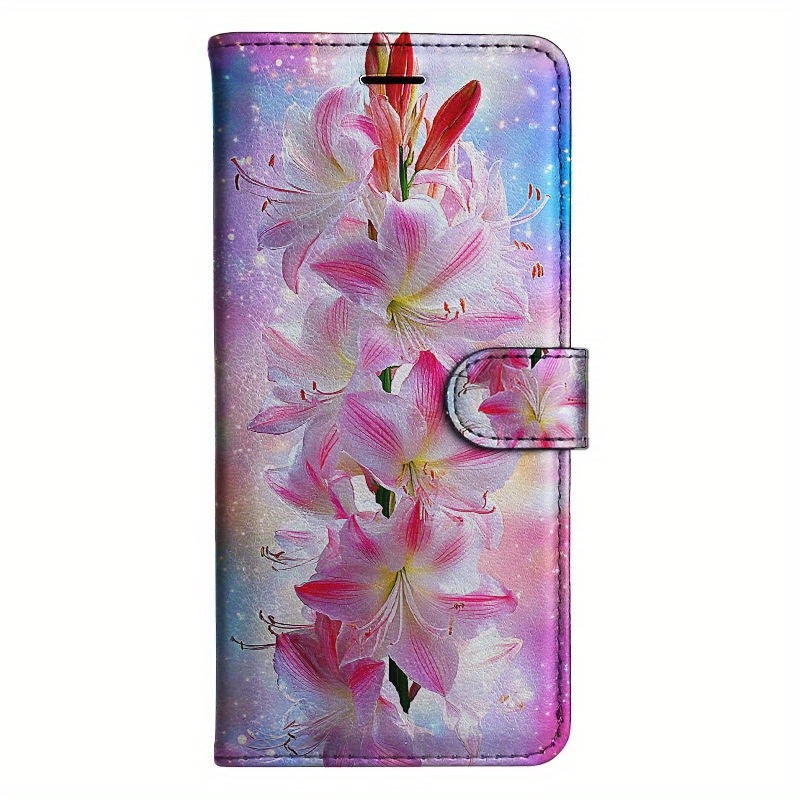 TEMU Hippeastrum Flip Wallet Case Compatible With Models Including S8, S9, S10, A30s, A50s, Note 10, 20, A10s, A20s, A51, A71, S20, A11, A31, S21,