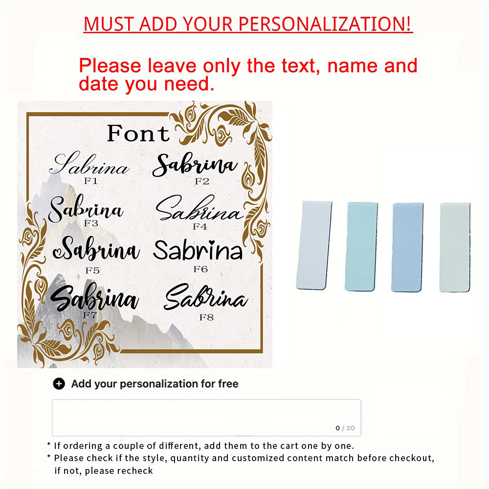 TEMU [customization] 1set/4pcs Personalized Faux Leather Magnetic Bookmarks, Name Customization, Gifts For Her, Gifts For Parents, Gifts For