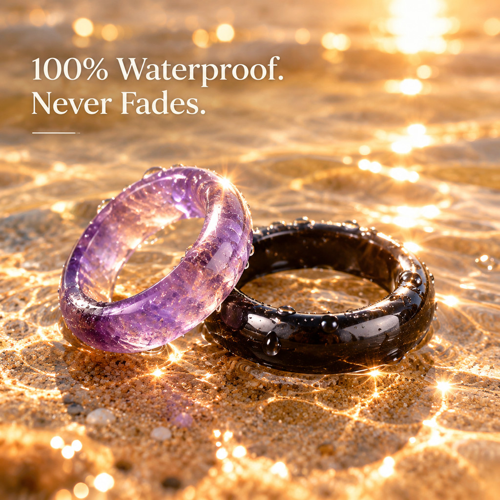 2pcs Natural Amethyst & Obsidian Stackable Ring Set for Women