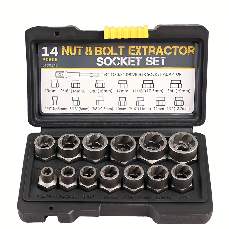 

14pcs & Bolt Extractor Set - , No Required, With Storage Case