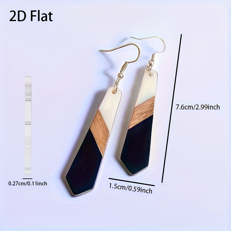 Women's Geometric Minimalist Color-Block Long Pendant Earrings