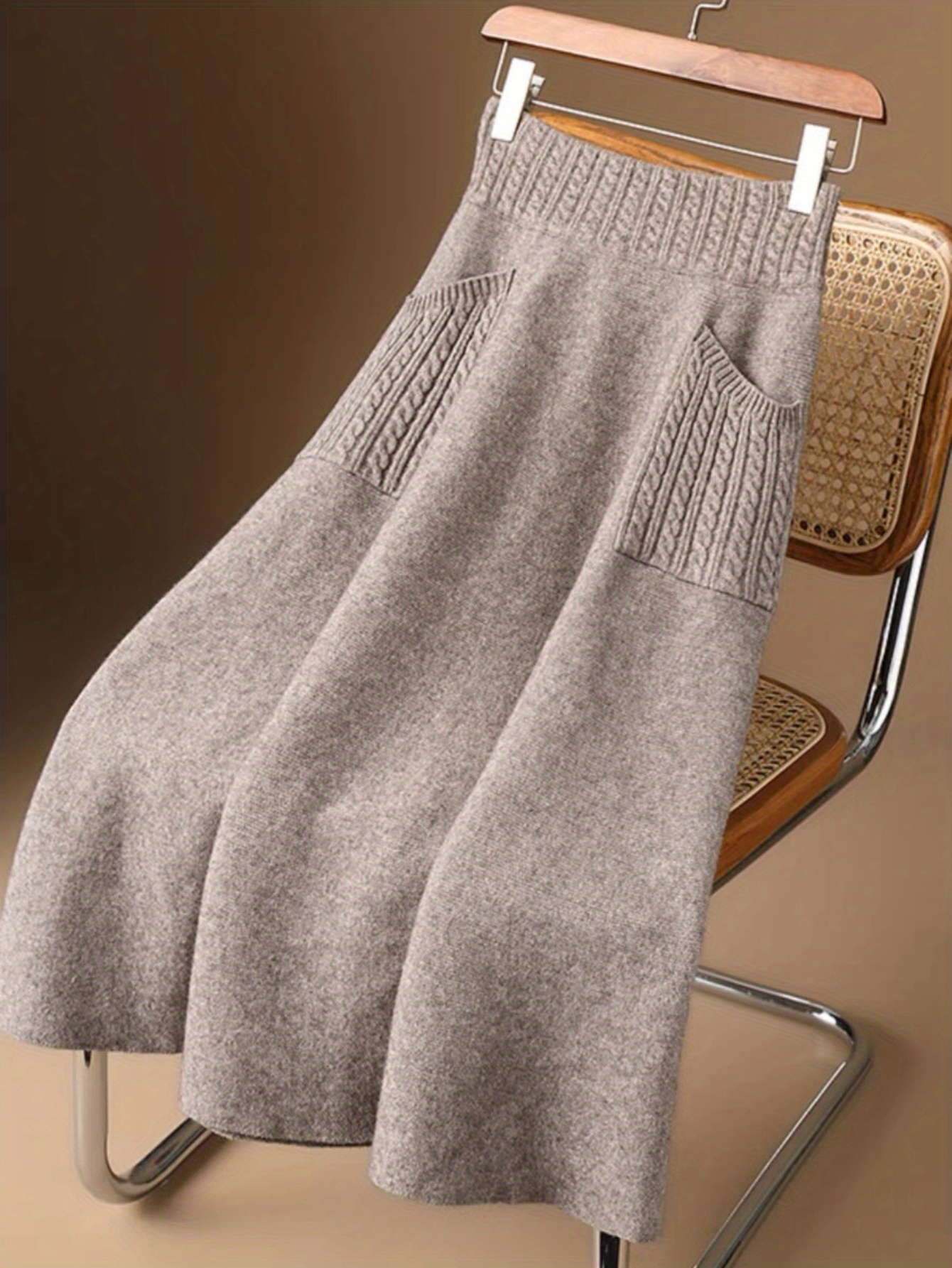 Mid-Length High-Waist A-Line Skirt