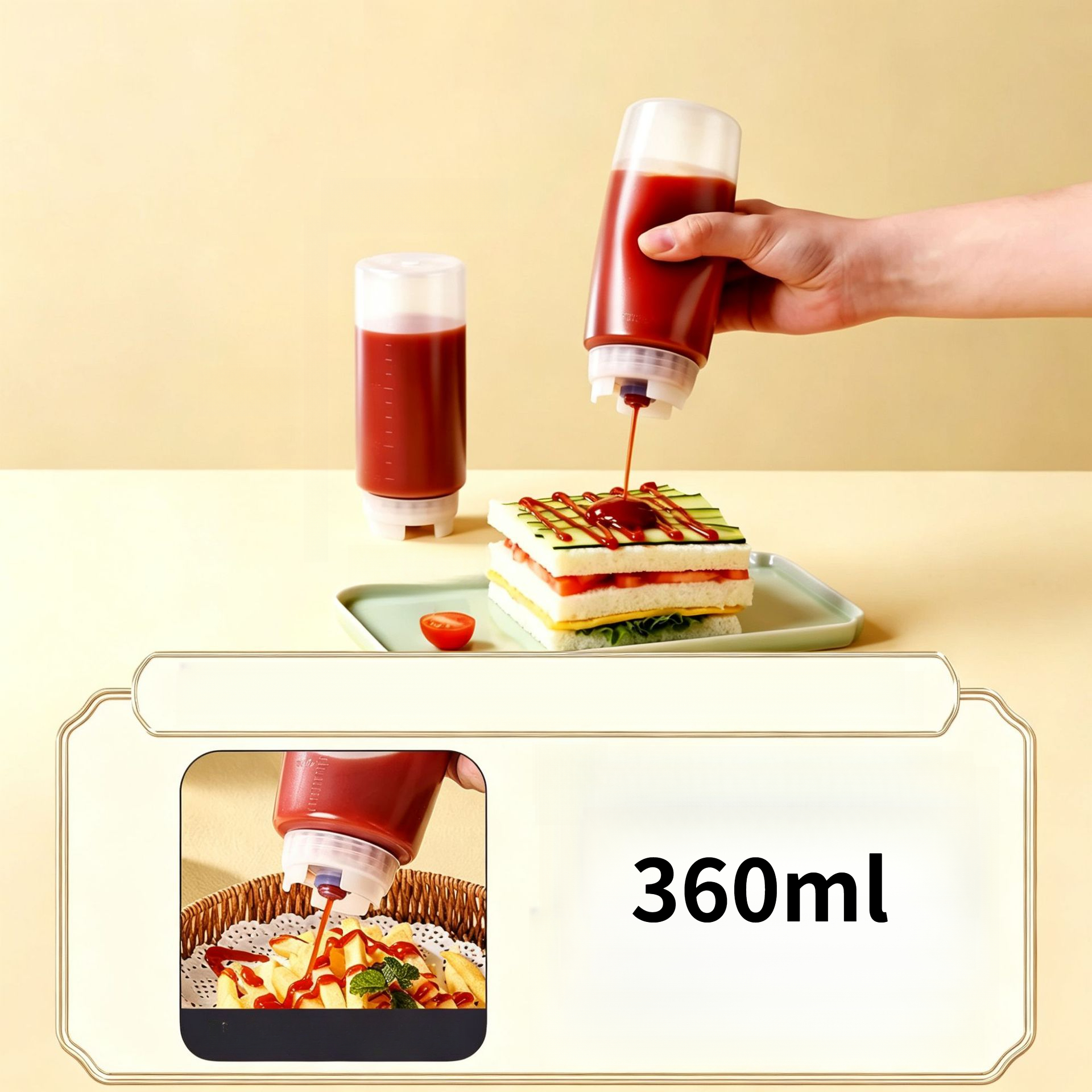 TEMU Silicone Sauce Squeeze Bottle For Ketchup, Honey, Oyster Sauce, Salad Dressing, And Jam. Food-grade Material, Kitchen Handmade And Holiday