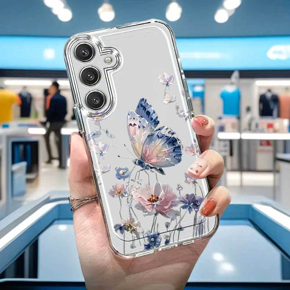 Image of Phone Case: Elegant Cute Floral Pattern Phone Case For A54, S23+, A73, S26, A52, S25, A55, S22 Plus, S24, A72, S26ultra, Scratch-resistant Perfect Gift, Kawaii Aesthetic Protective Cover
