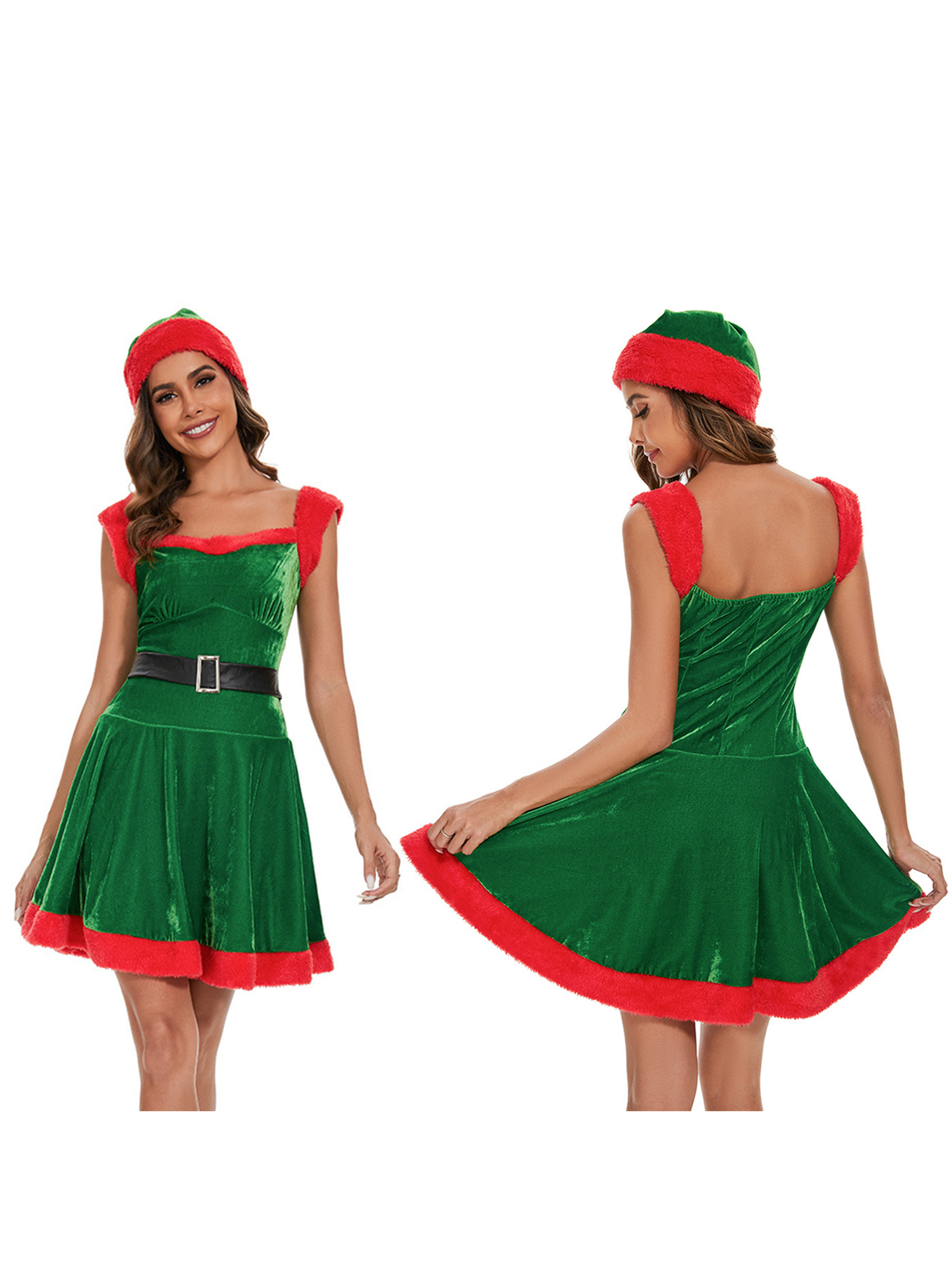 womens elegant christmas santa dress deluxe mrs claus - Temu