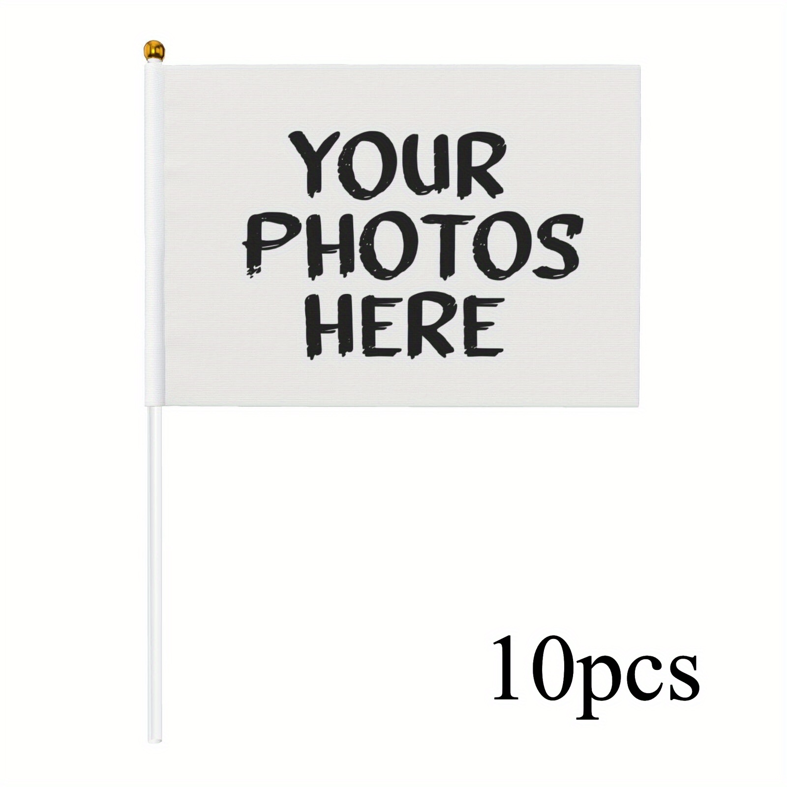 Customizable - Picture 6 - Piece/ 10 - Piece, 5.5x3.23inch Double - Sided Hand - Held Flags. Polyester Flags Gifts For Competitions, Team Activities And Campus Celebrations