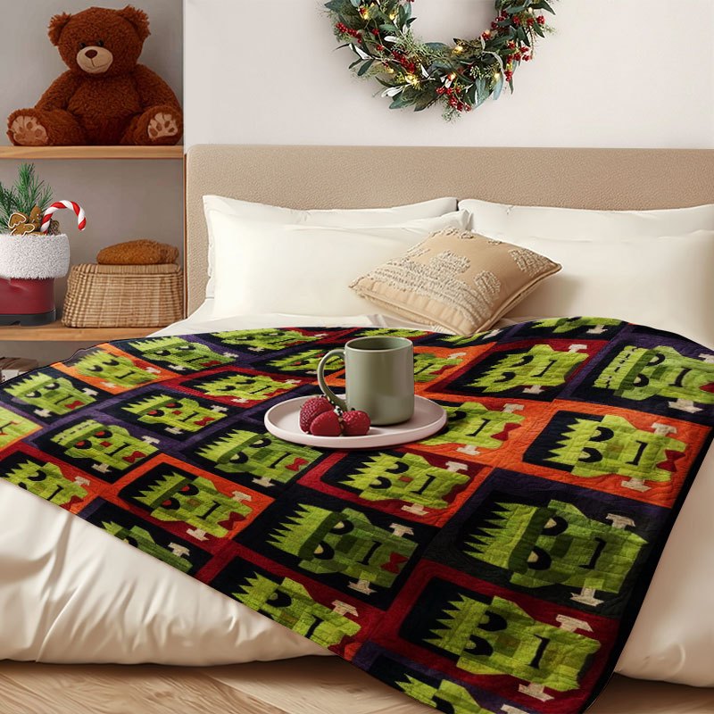 photo de l'article couverture en flanelle 1 pièce, plaid imprimé en 2d, convient à toutes  , couverture de  , couverture de camping, couverture   dhalloween