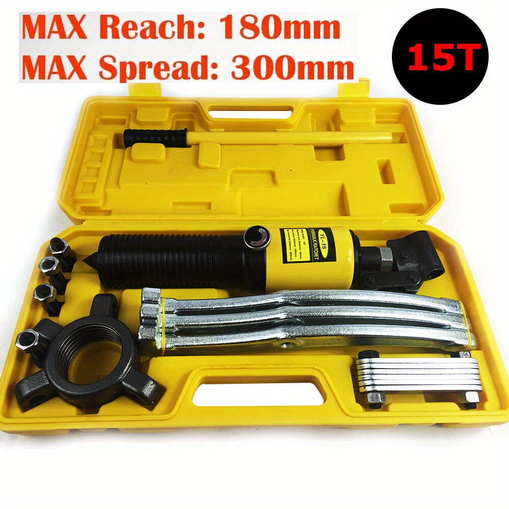 -ton Hydraulic Bearing Gear Puller And Separator Tool Set Featuring 3 Jaws, Complete With A Case. A Versatile Hydraulic Puller Kit That Adjusted For 2 Or 3 Legs, To Remove Bearings, Gears, Hubs
